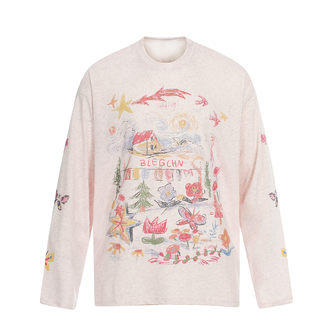 3-6-5.shop Hand-Drawn Art Graphic Long Sleeve Tee