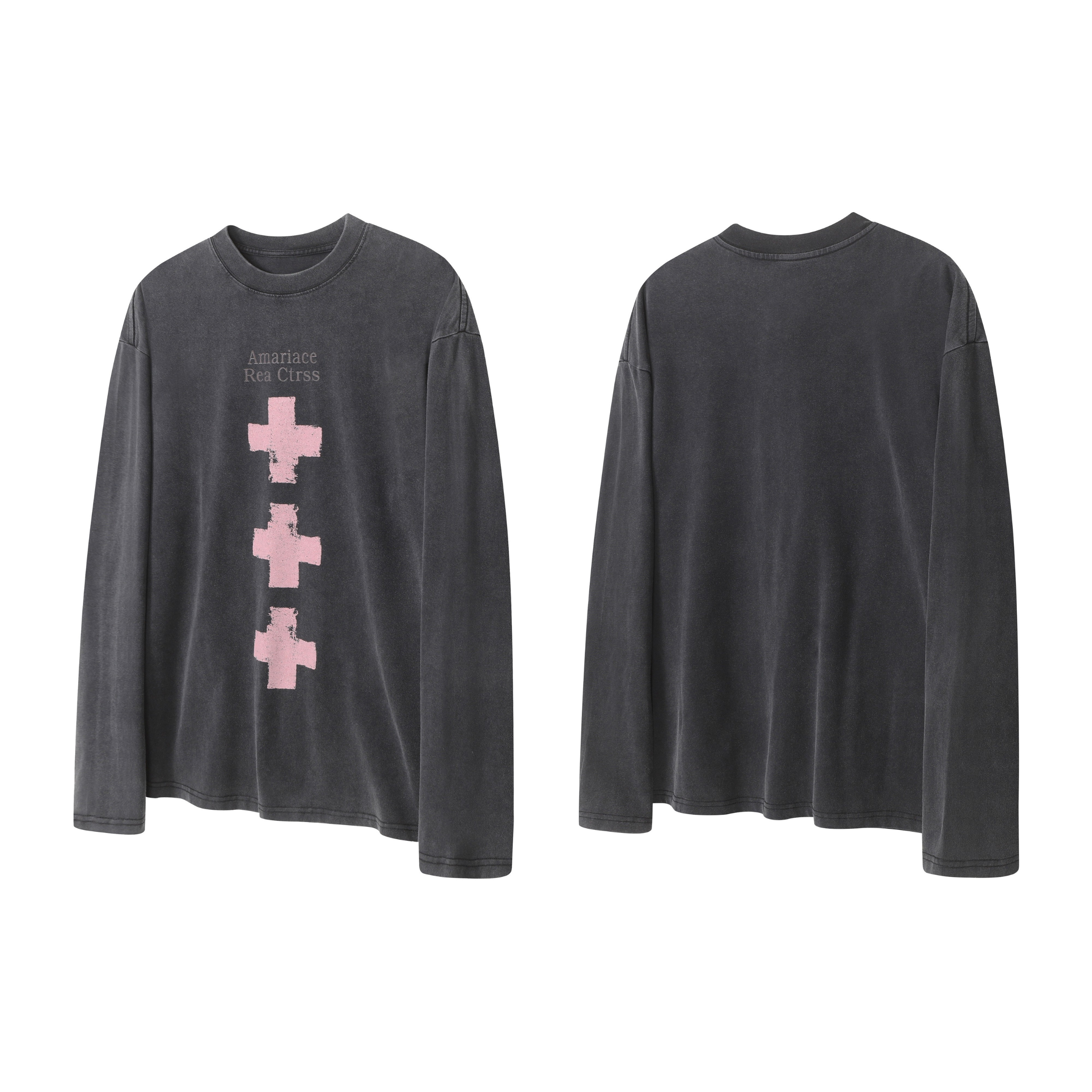 3-6-5.shop Cross Graphic Vintage Long Sleeve Tee
