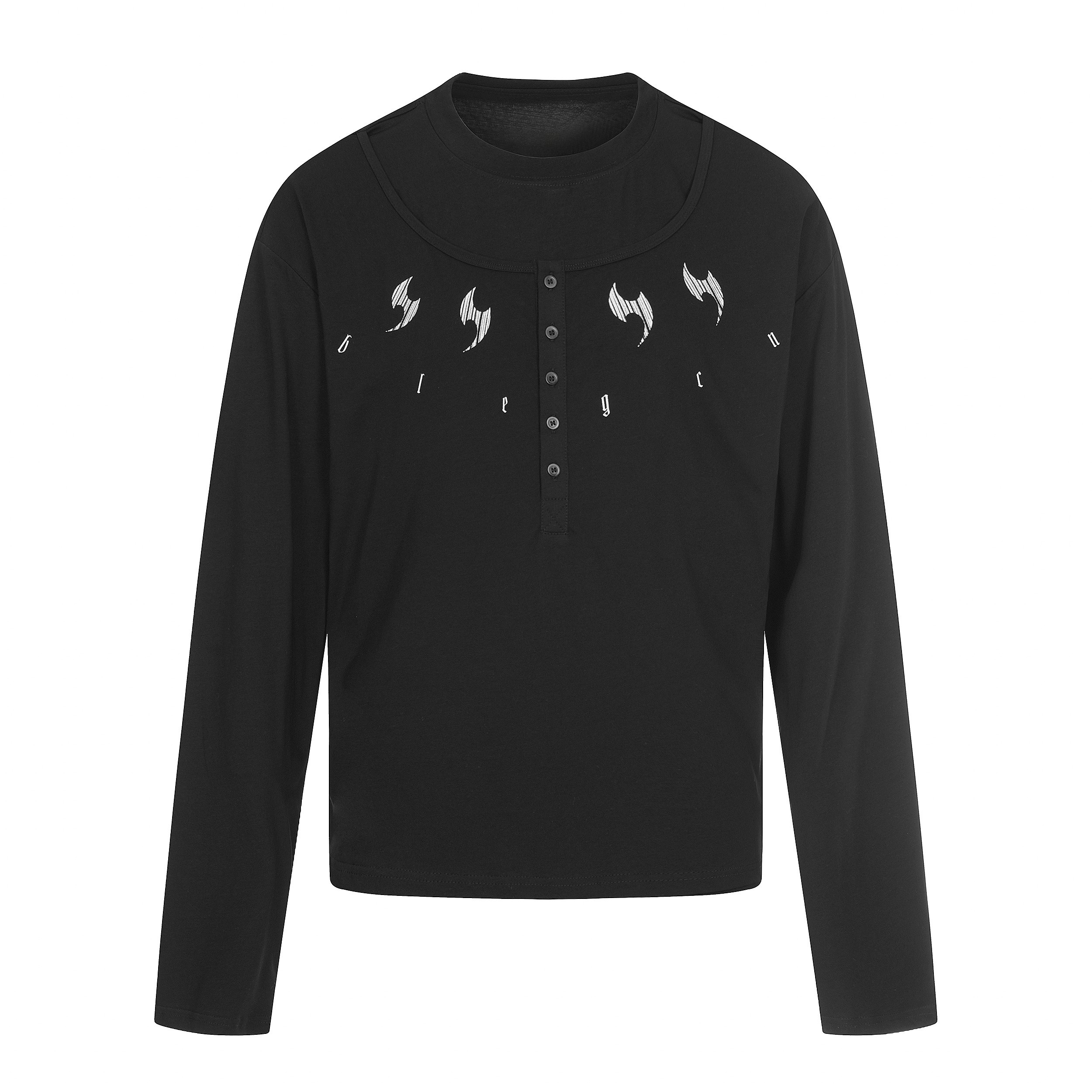 3-6-5.shop Graphic Henley Long Sleeve Tee