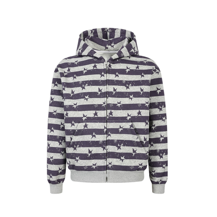 3-6-5.shop Zip-Up Graphic Hoodie