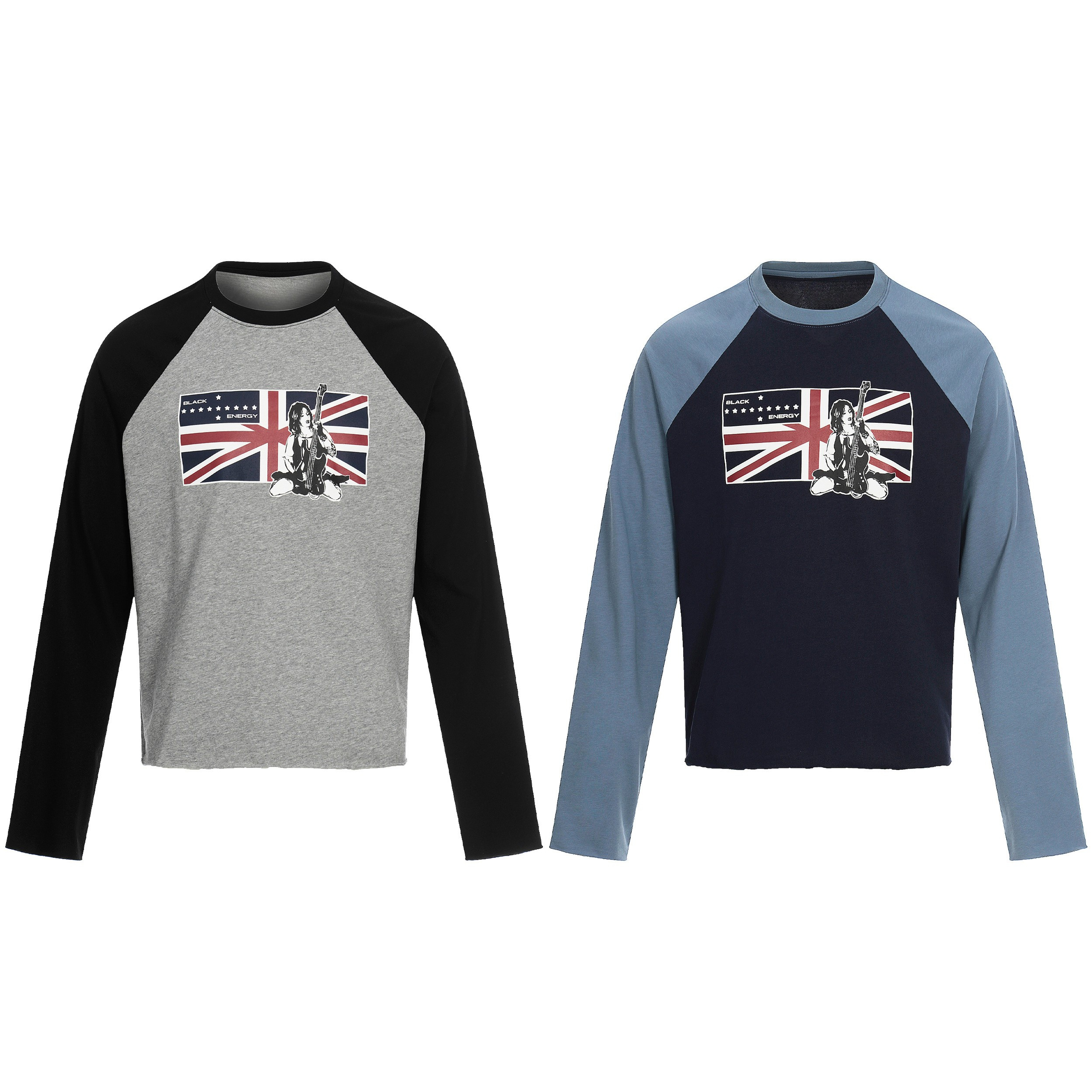 3-6-5.shop Union Flag Graphic Raglan Long Sleeve Tee