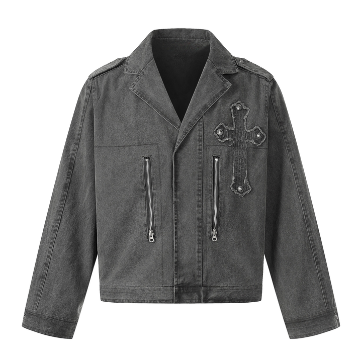 3-6-5.shop Vintage Cross Detail Jacket