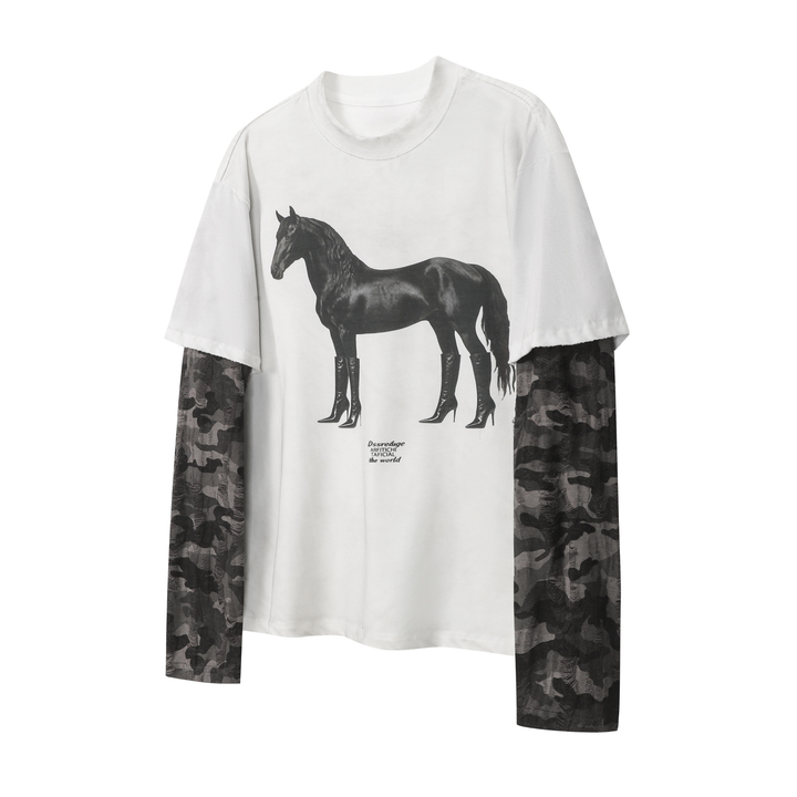 3-6-5.shop Layered Horse Graphic Tee