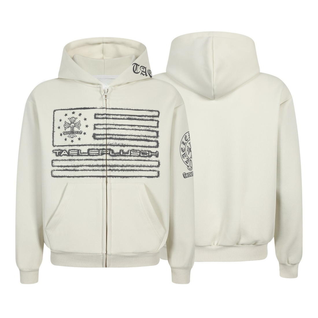 3-6-5.shop Vintage Flag Zip Hoodie