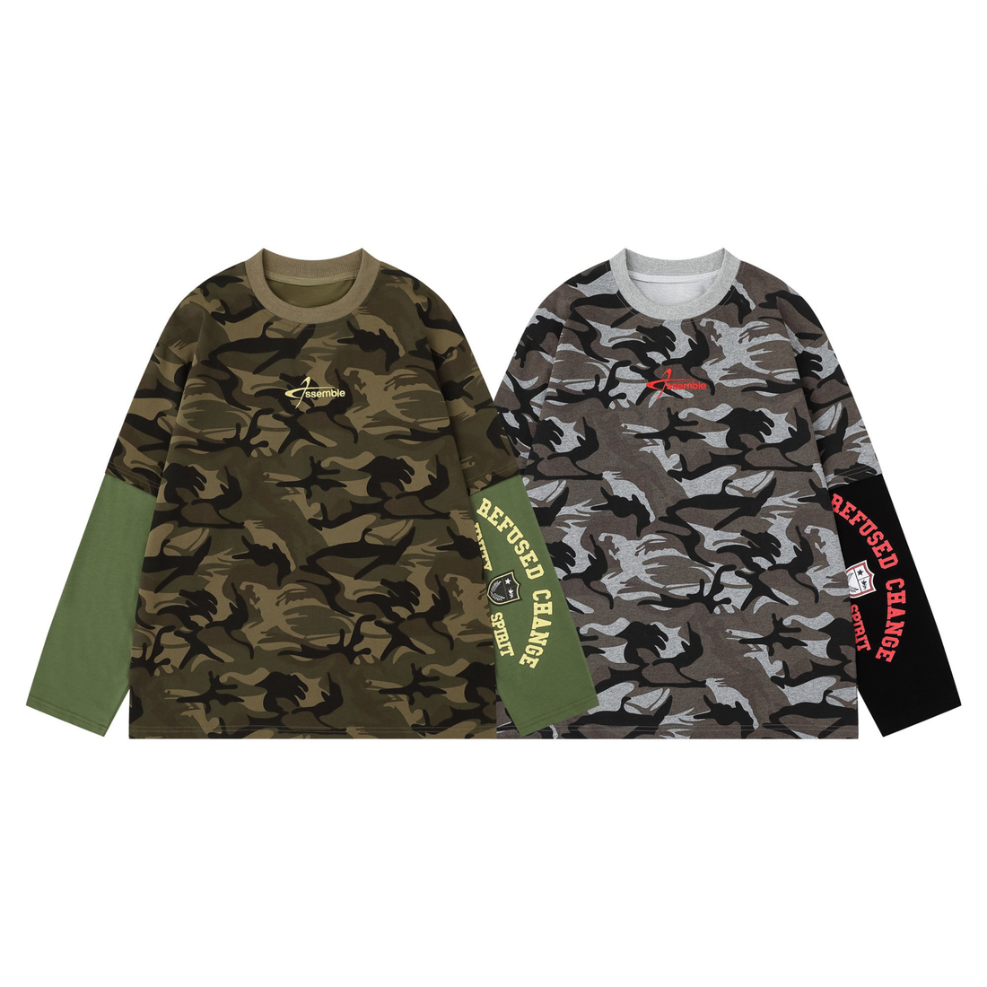 3-6-5.shop Layered Camo Long Sleeve Tee