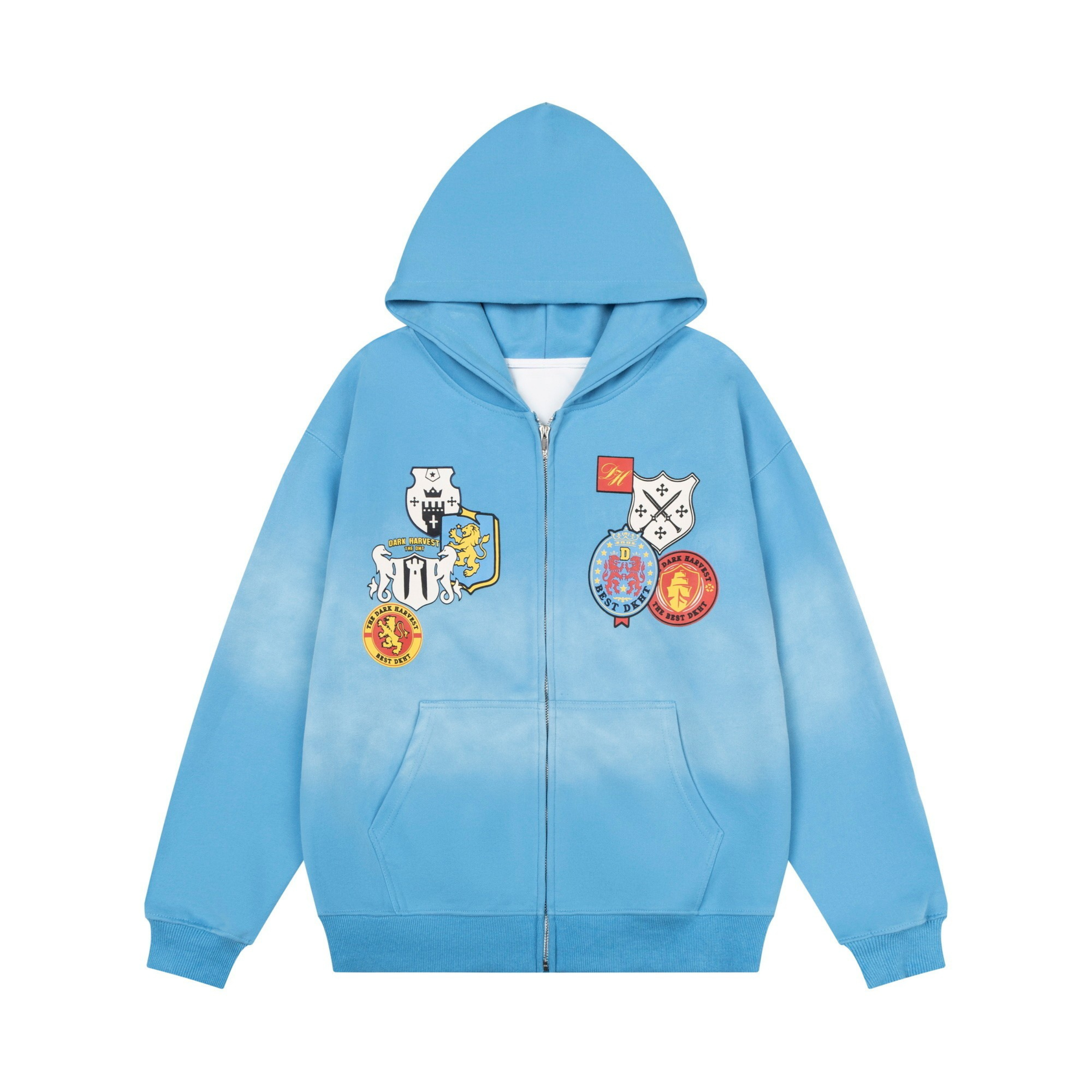 3-6-5.shop Crest Patch Zip-Up Hoodie