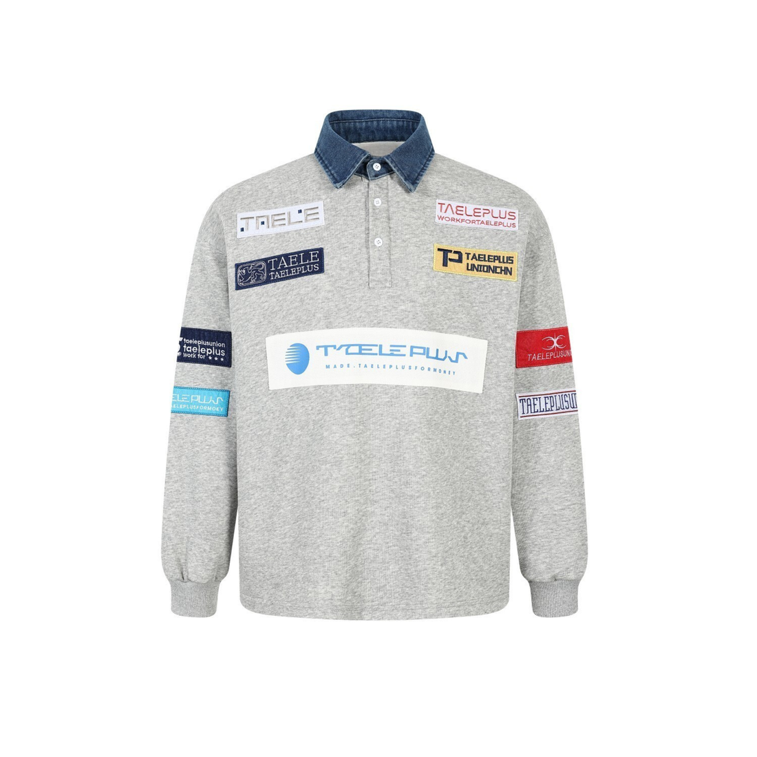3-6-5.shop Patchwork Polo Sweatshirt