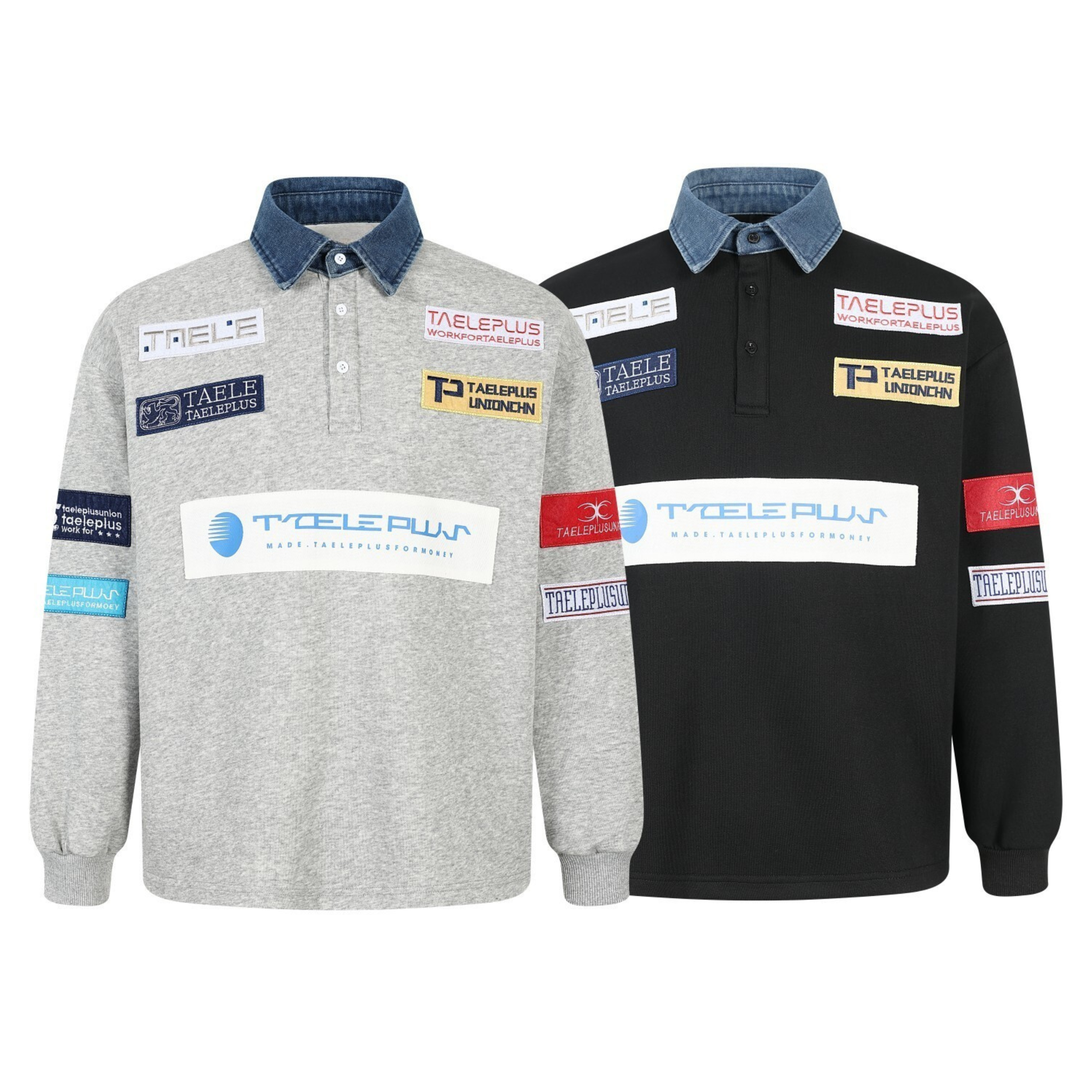 3-6-5.shop Patchwork Polo Sweatshirt