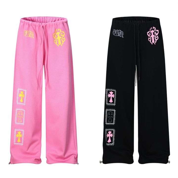 3-6-5.shop Graphic Wide-Leg Sweatpants