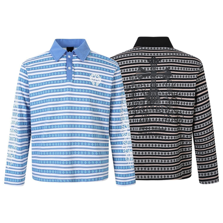 3-6-5.shop Heritage Stripe Long Sleeve Polo