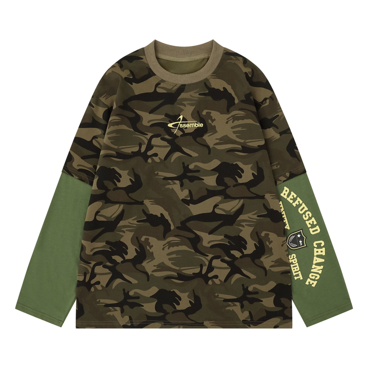 3-6-5.shop Layered Camo Long Sleeve Tee