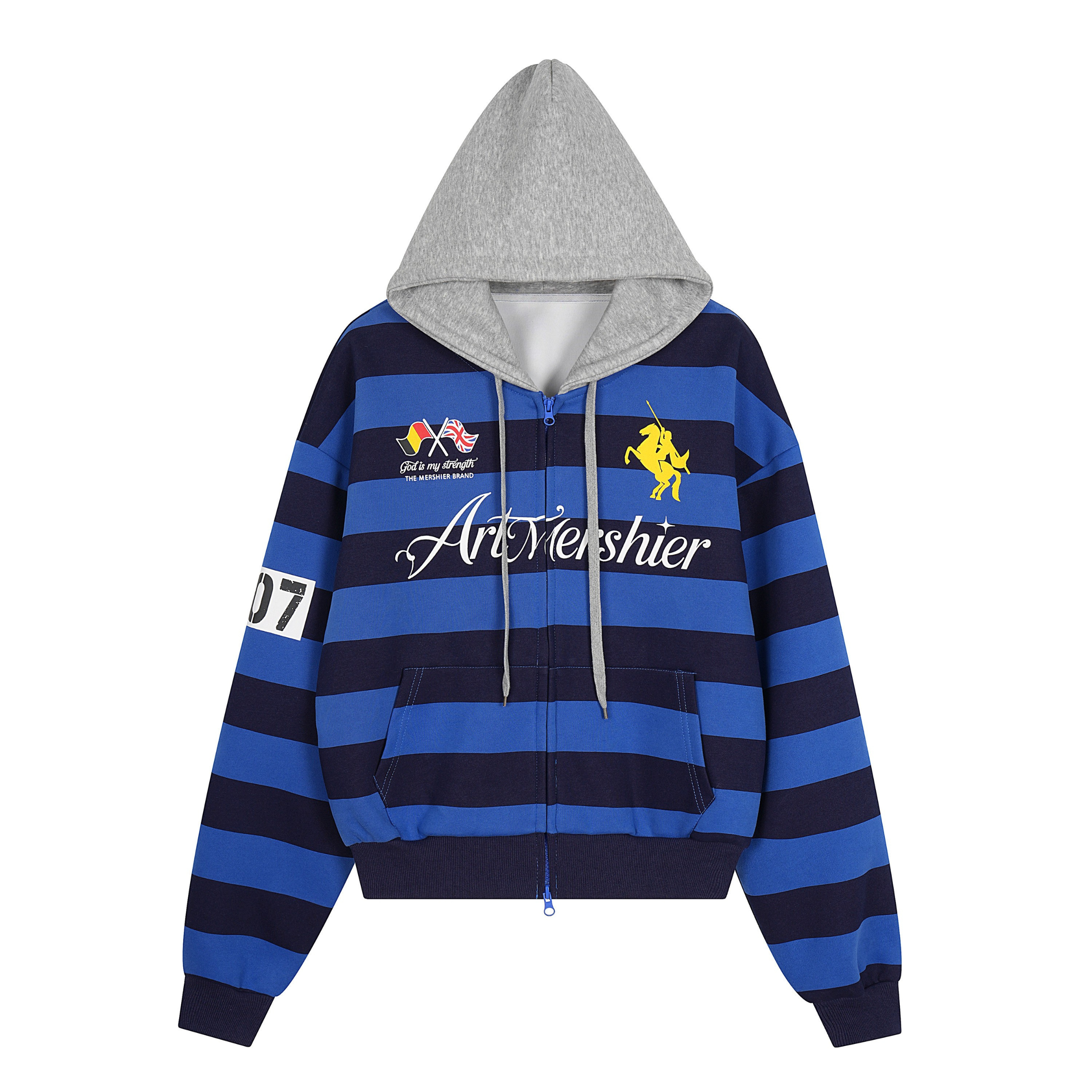 3-6-5.shop Striped Zip Hoodie