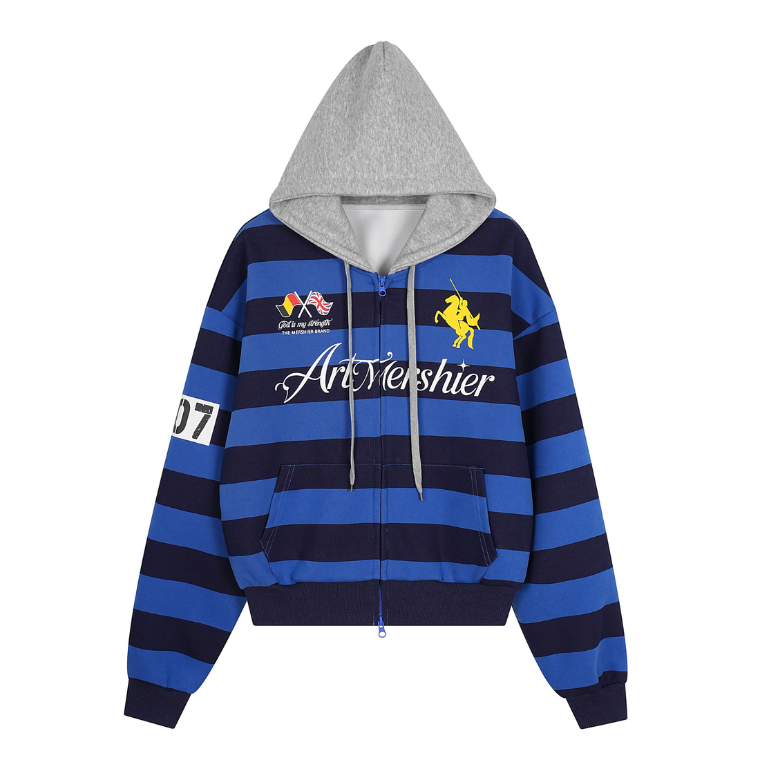 3-6-5.shop Striped Zip Hoodie