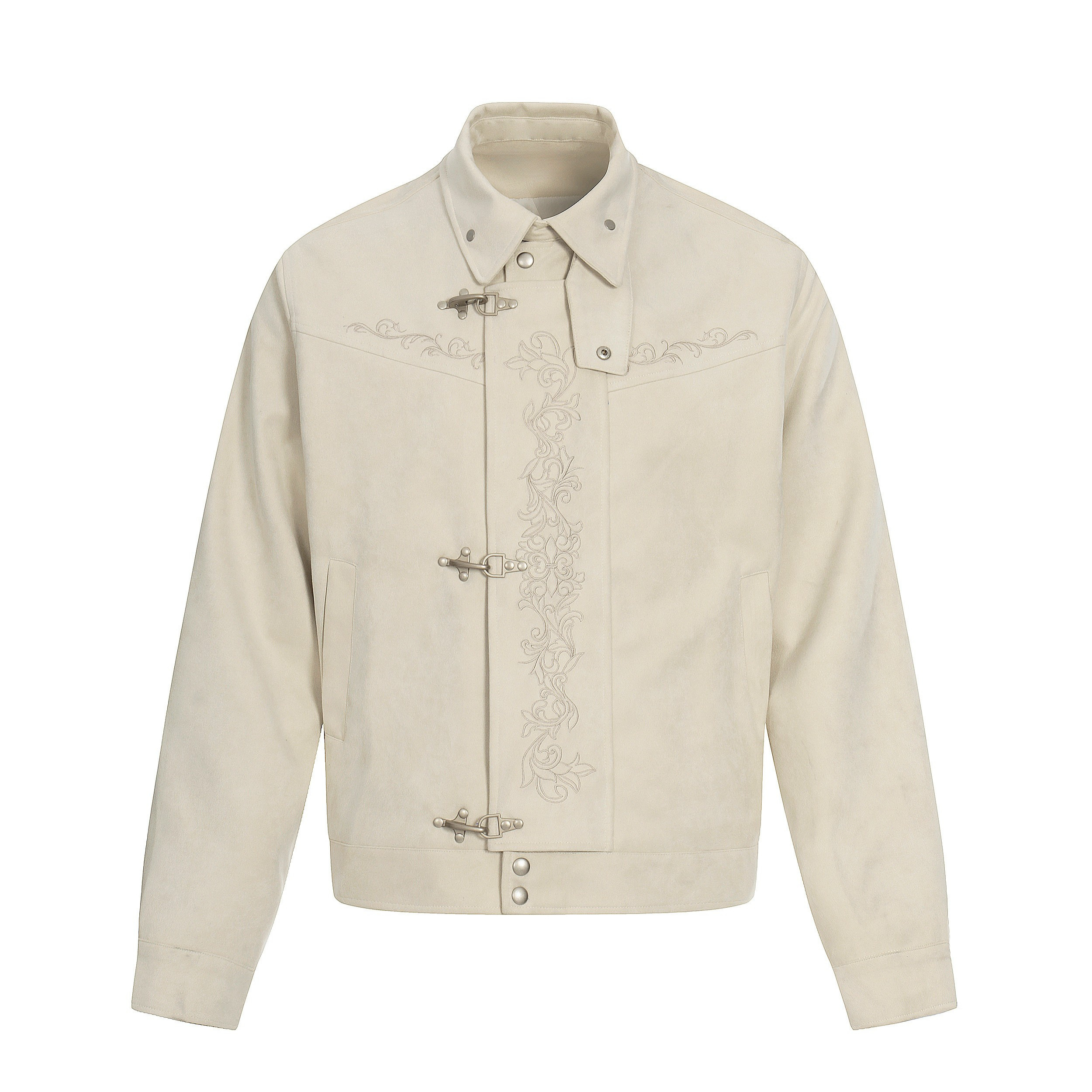 3-6-5.shop Toggle-Closure Embroidered Jacket