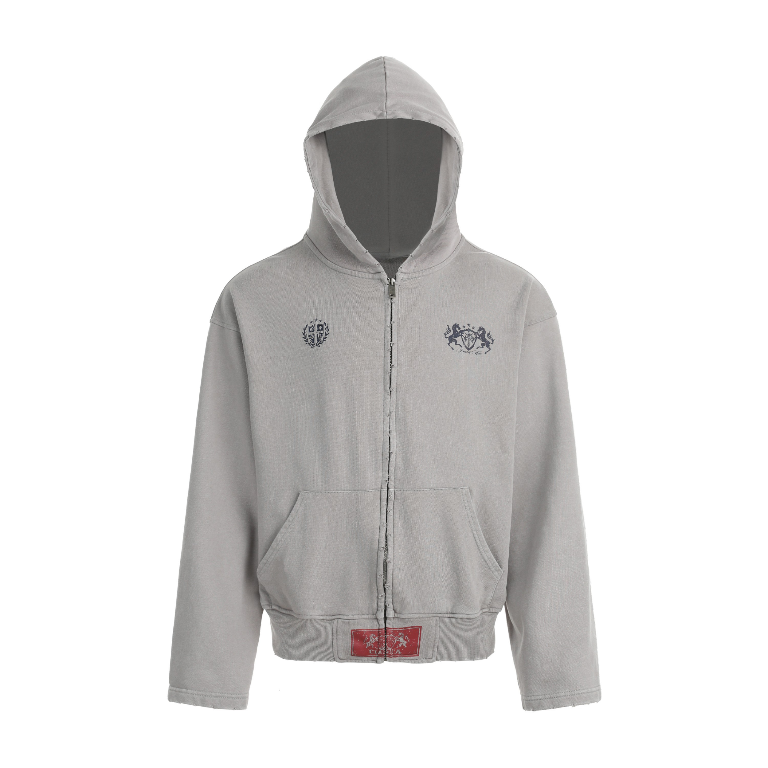 3-6-5.shop Vintage Crest Zip Hoodie