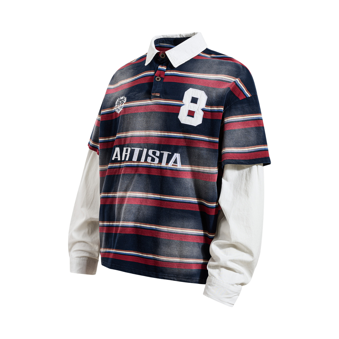 3-6-5.shop Layered Stripe Polo Long-Sleeve
