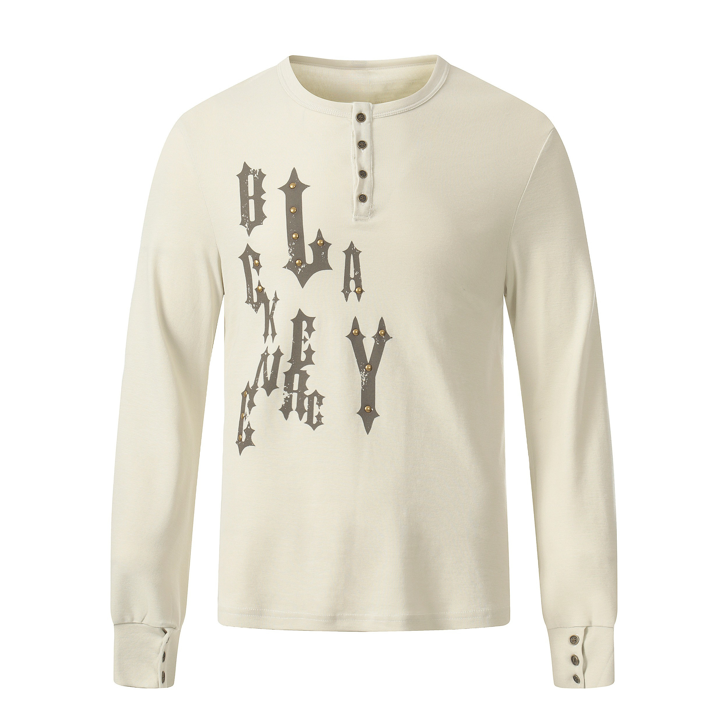 3-6-5.shop Graphic Long Sleeve Henley Tee