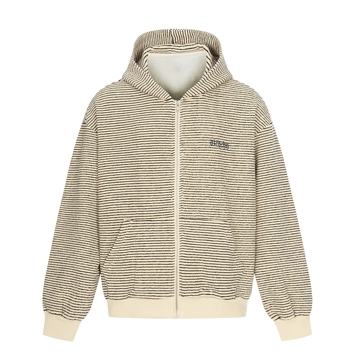 3-6-5.shop Striped Zip Hoodie