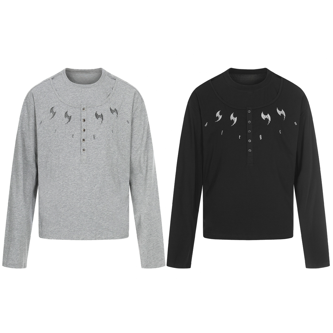 3-6-5.shop Graphic Henley Long Sleeve Tee