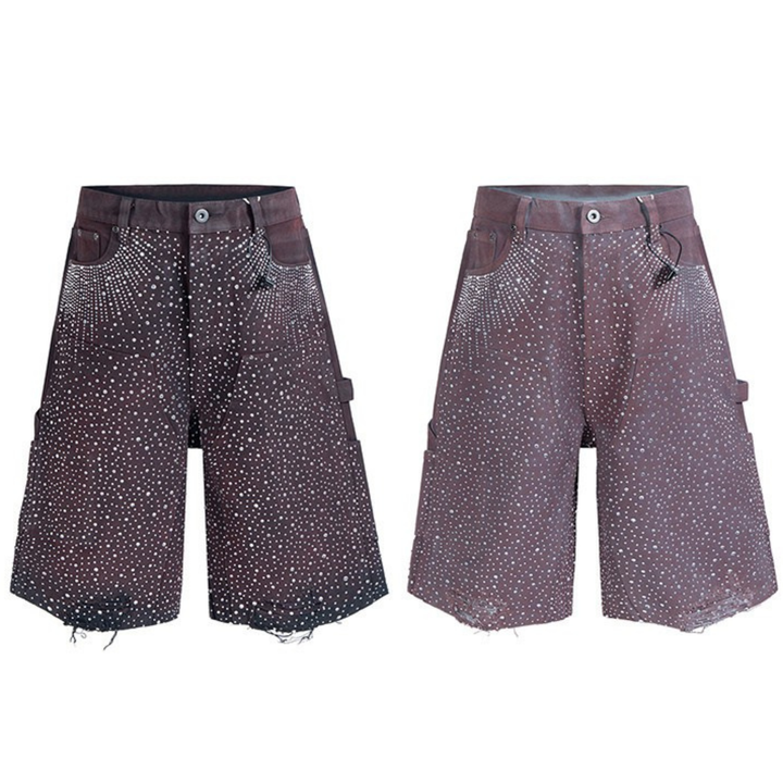 3-6-5.shop Studded Denim Shorts