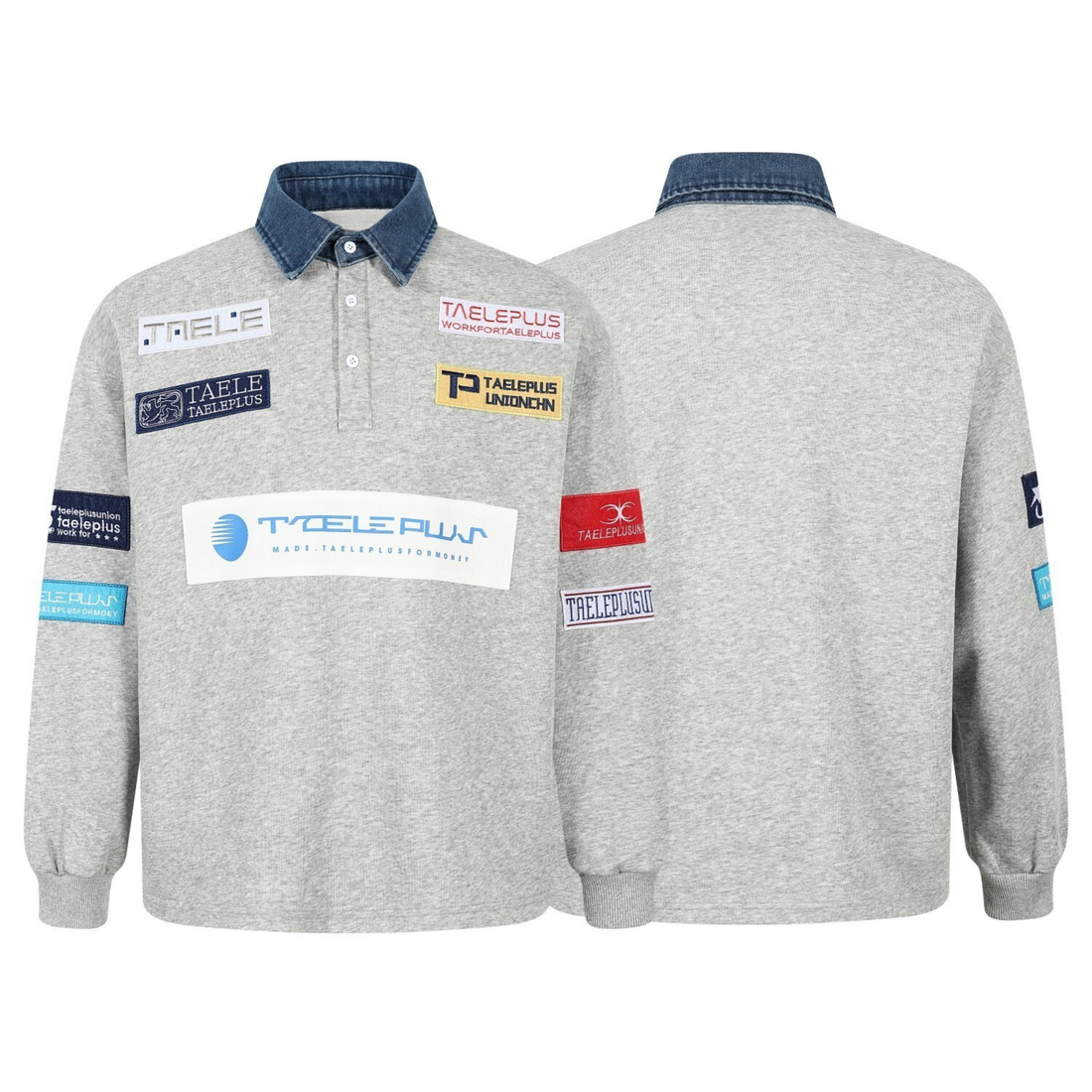 3-6-5.shop Patchwork Polo Sweatshirt