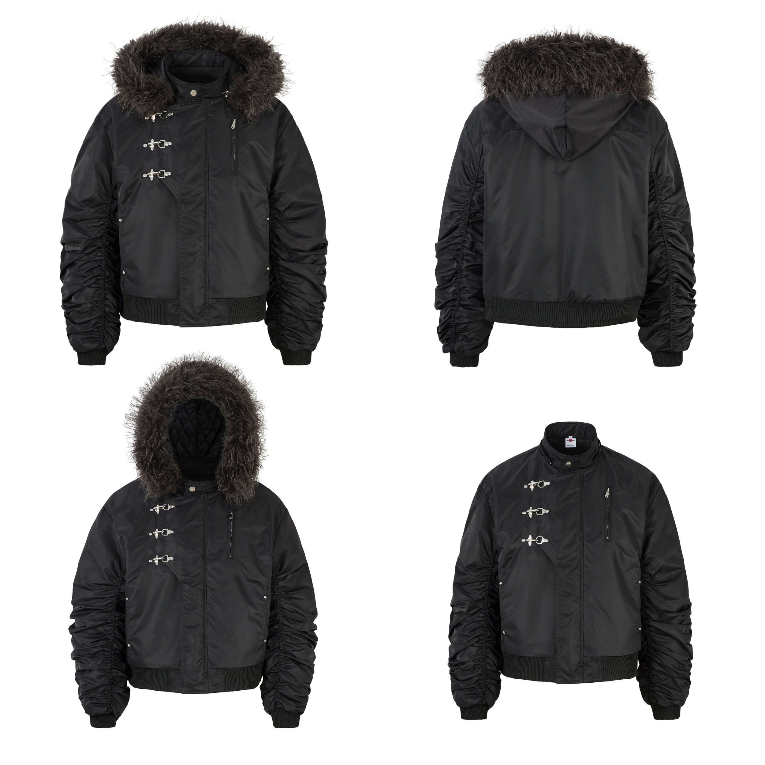 3-6-5.shop Toggle-Lock Fur Hood Jacket