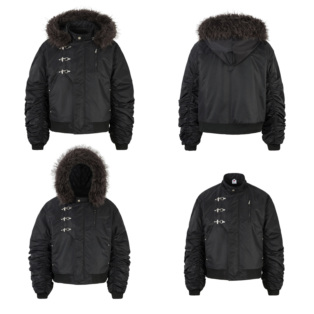 3-6-5.shop Toggle-Lock Fur Hood Jacket