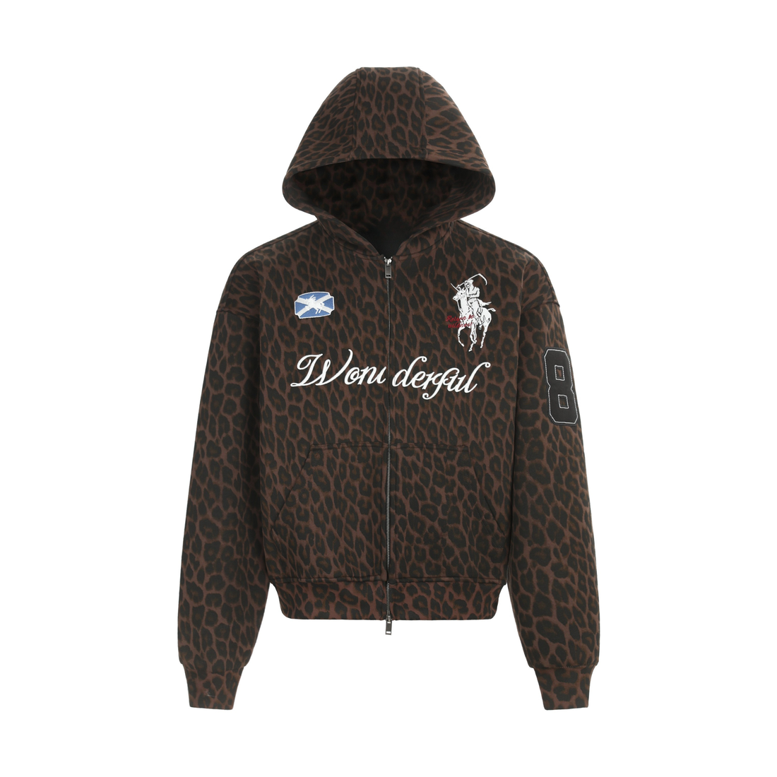 3-6-5.shop Leopard Crest Zip Hoodie