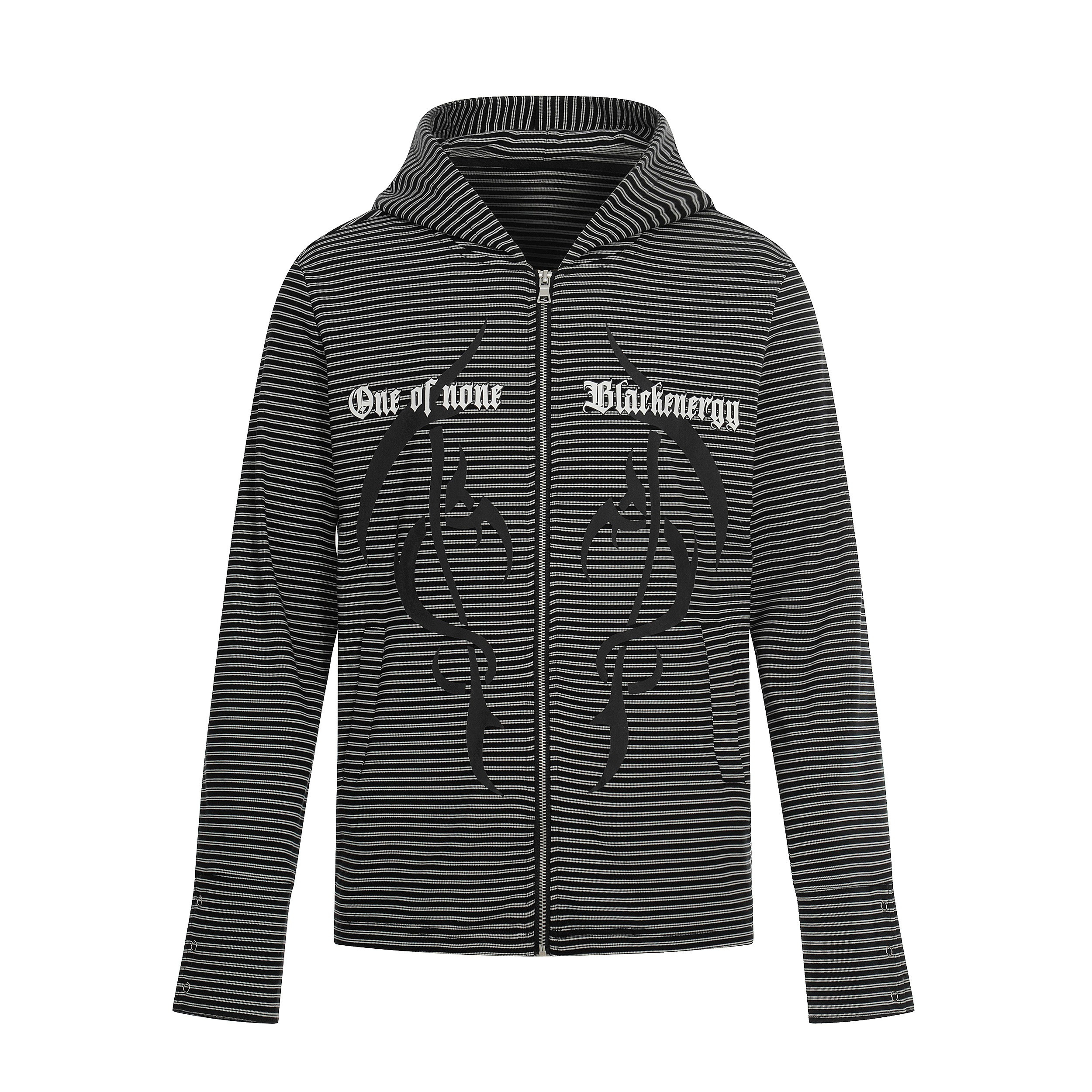 3-6-5.shop Striped Graphic Zip Hoodie