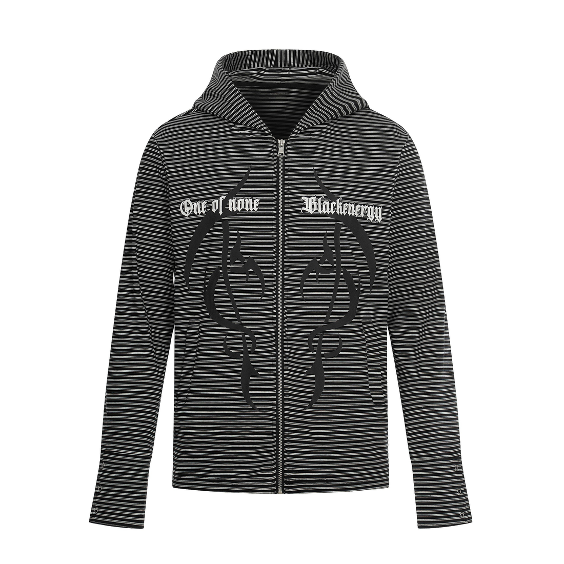 3-6-5.shop Striped Graphic Zip Hoodie