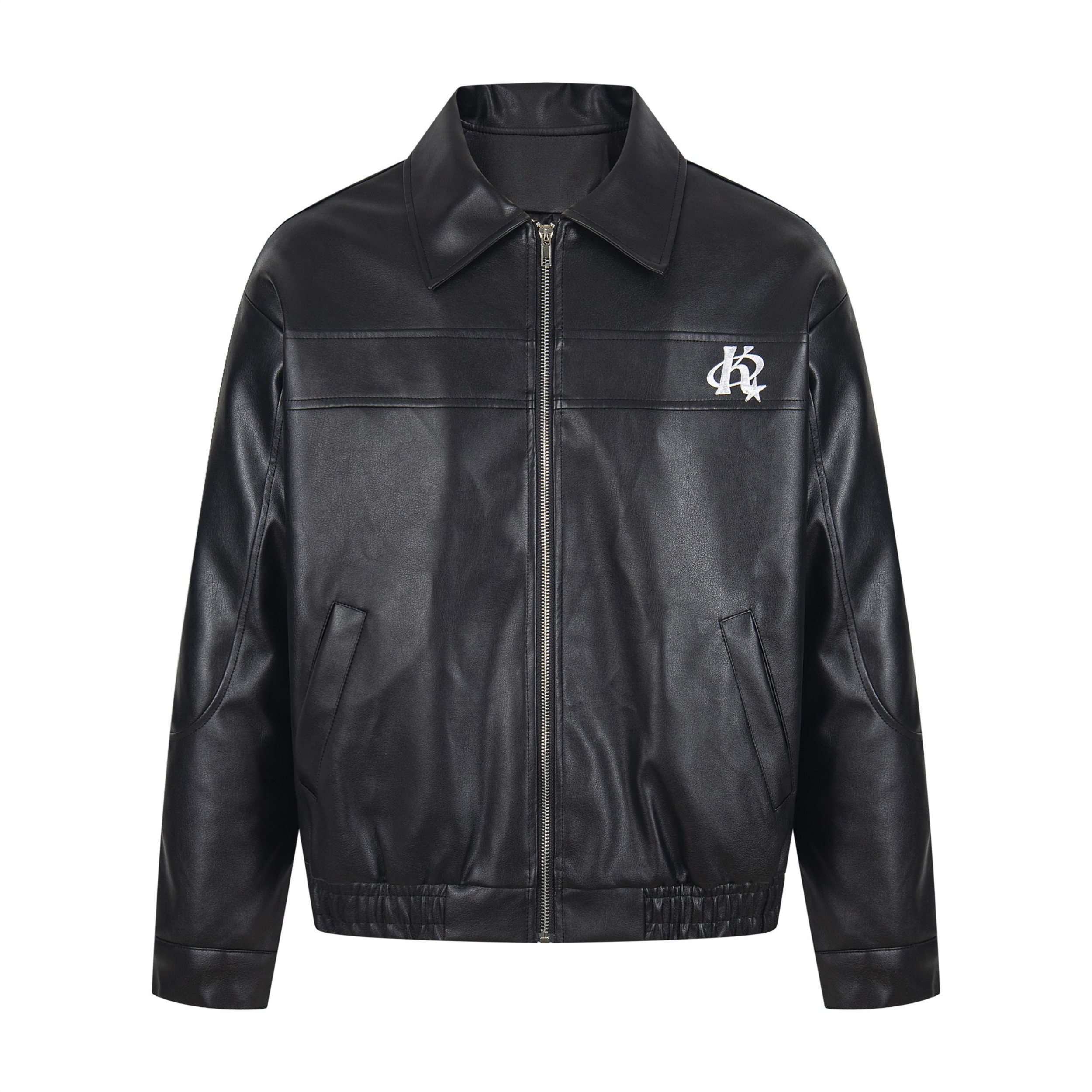3-6-5.shop Vintage Lettering PU Jacket