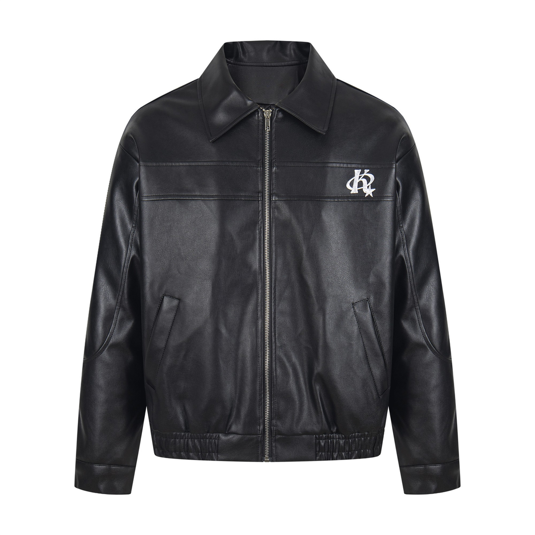 3-6-5.shop Vintage Lettering PU Jacket