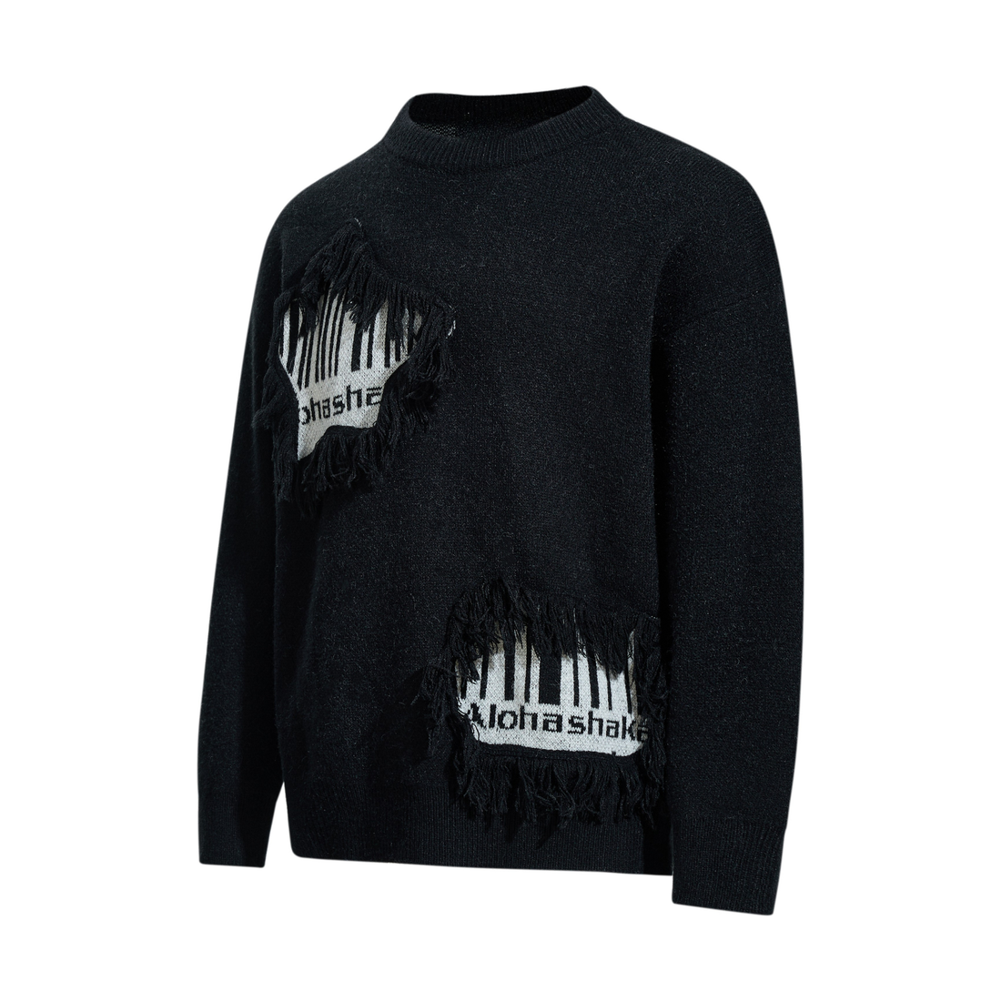 3-6-5.shop Fringe Patch Knit Sweater