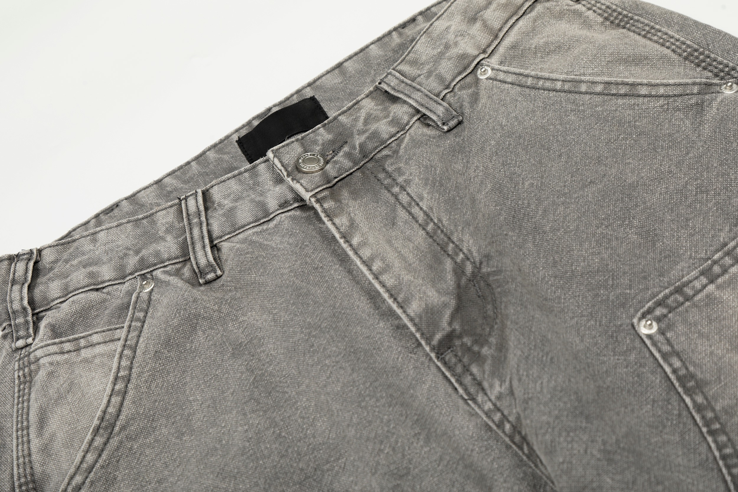 3-6-5.shop Washed Utility Distressed Denim Jeans