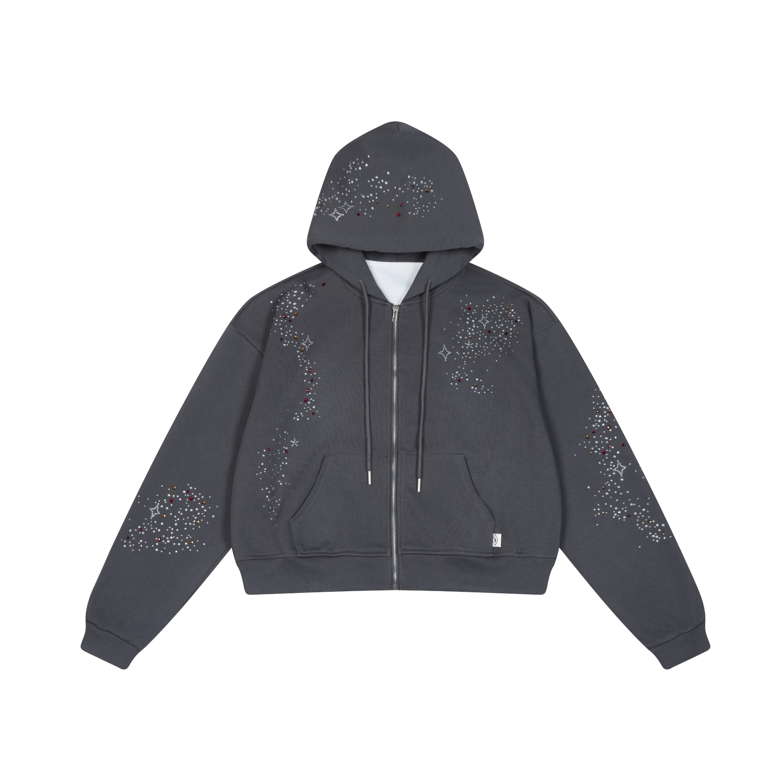 3-6-5.shop Distressed Zip-Up Hoodie