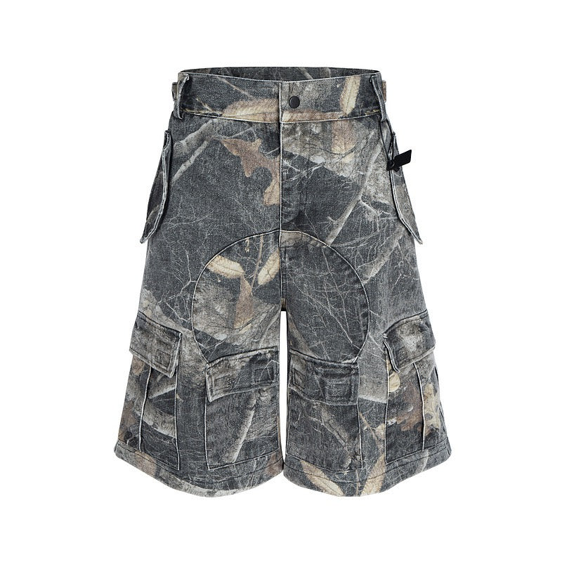 3-6-5.shop Camo Blade-Cut Cargo Shorts