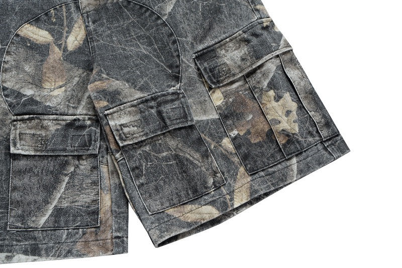 3-6-5.shop Camo Blade-Cut Cargo Shorts