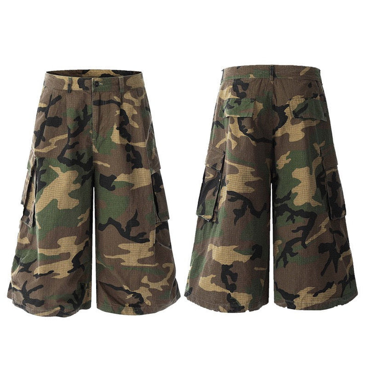 3-6-5.shop Camo Wide Cargo Shorts