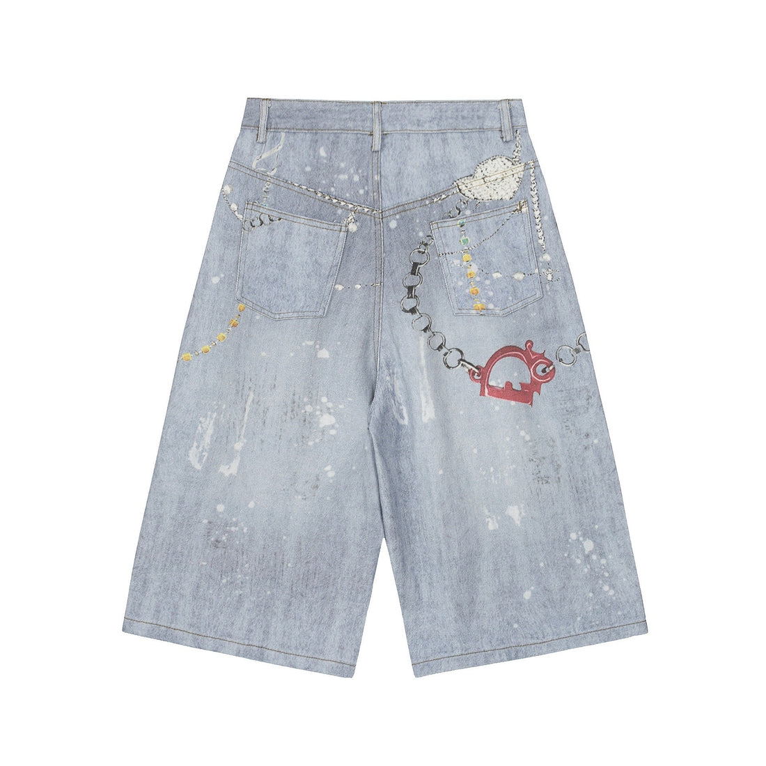 3-6-5.shop Gem Chain Denim Shorts