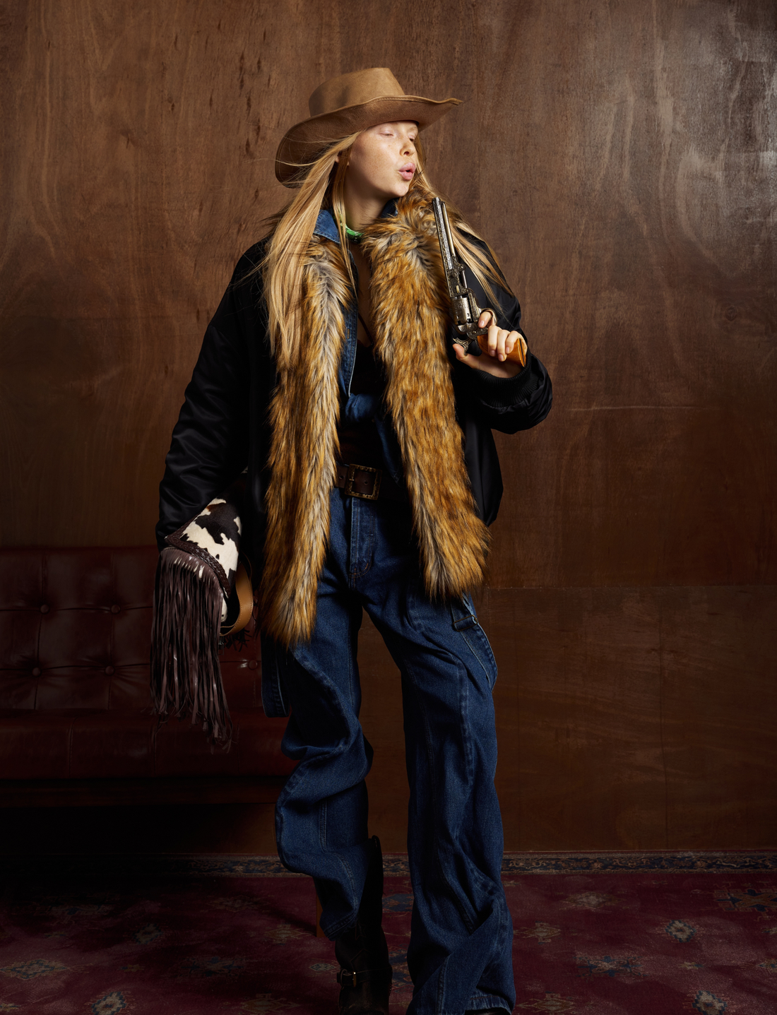 3-6-5.shop Faux-Fur Lined Bomber Jacket