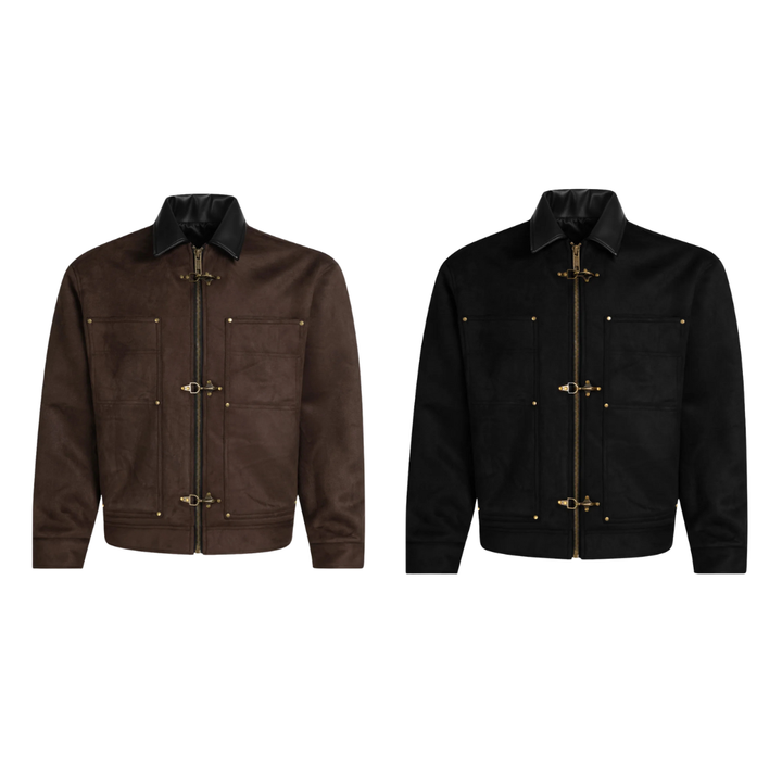 3-6-5.shop Metal Buckle Suede Jacket