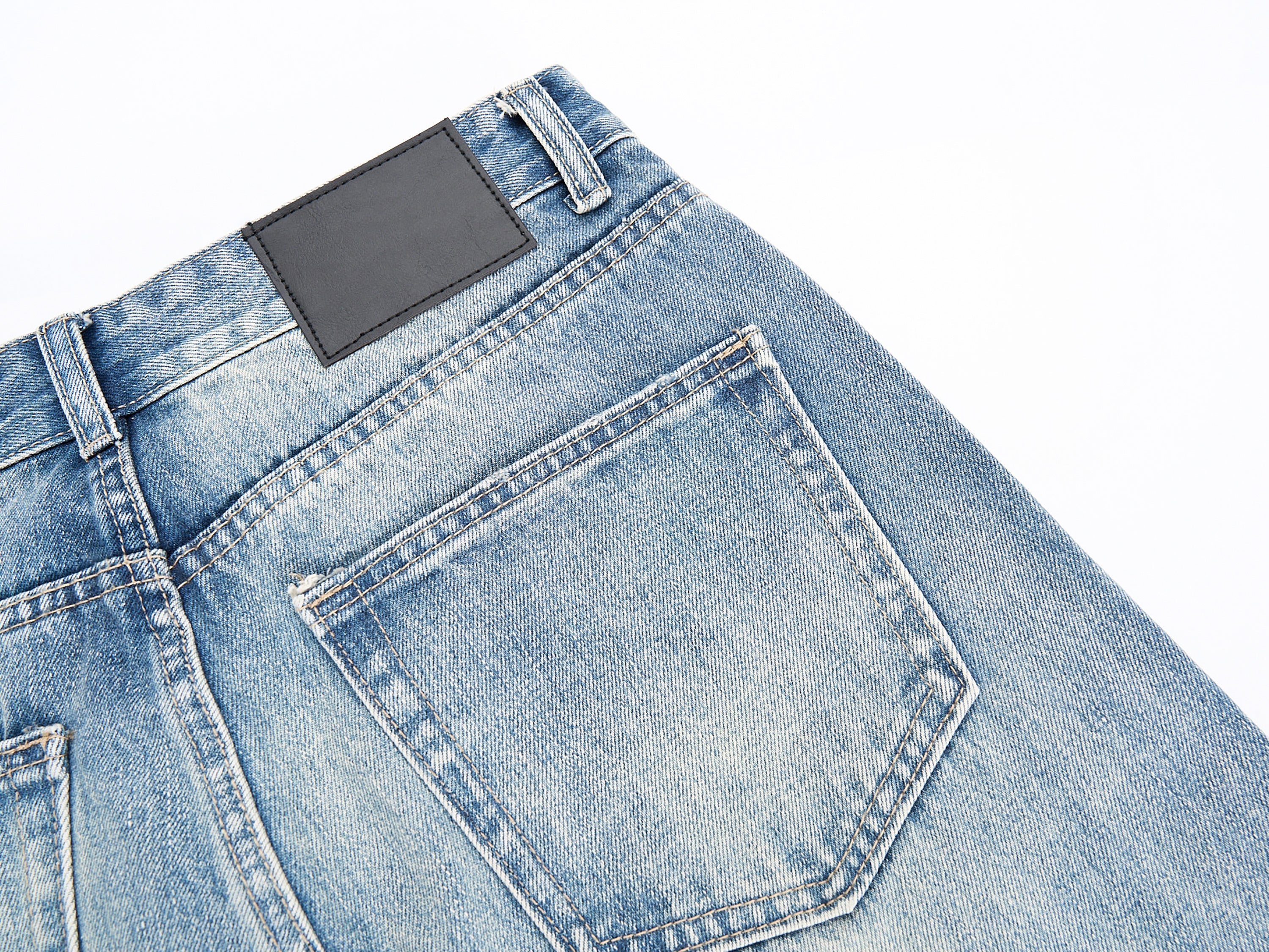 3-6-5.shop Washed Wide-Leg Denim Jeans