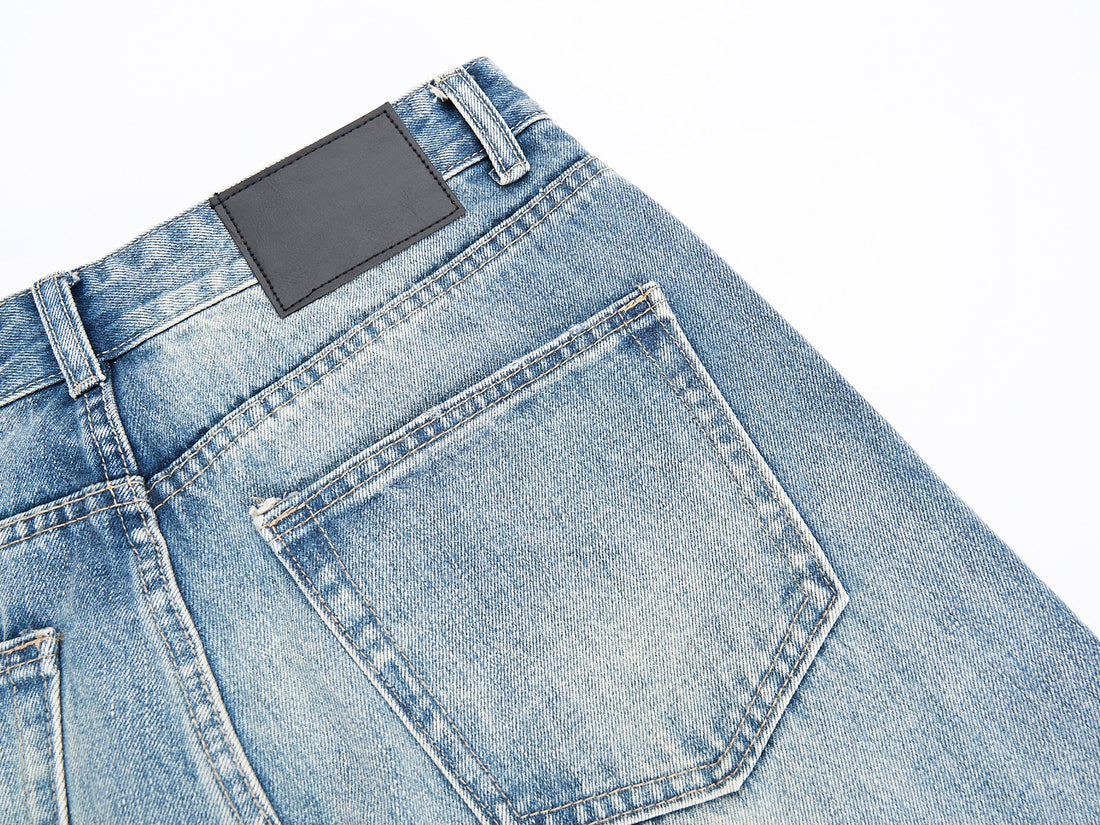 3-6-5.shop Washed Wide-Leg Denim Jeans