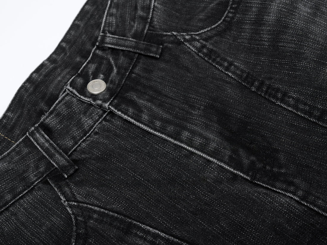 3-6-5.shop Vintage Washed Curved Denim Pants