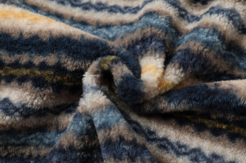 3-6-5.shop Striped Faux Fur Hooded Jacket