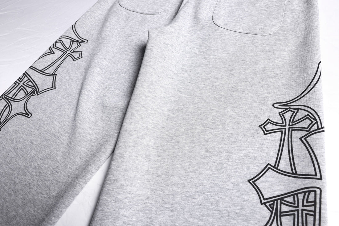 3-6-5.shop Gothic Outline Wide-Leg Sweatpants