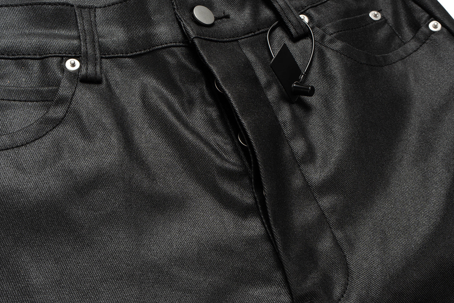 3-6-5.shop Blade-Cut Zip Leather Pants