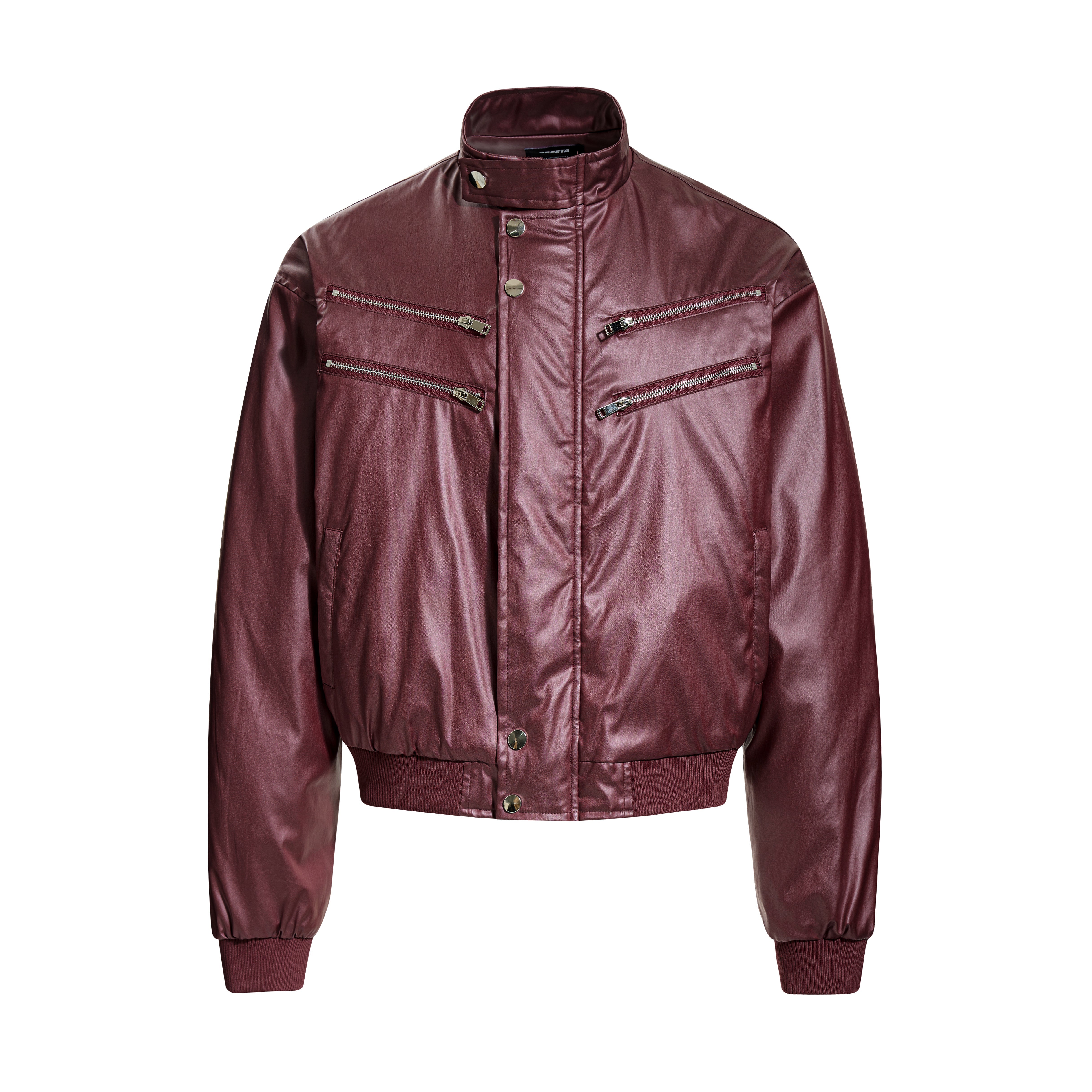 3-6-5.shop Dual-Zip PU Bomber Jacket