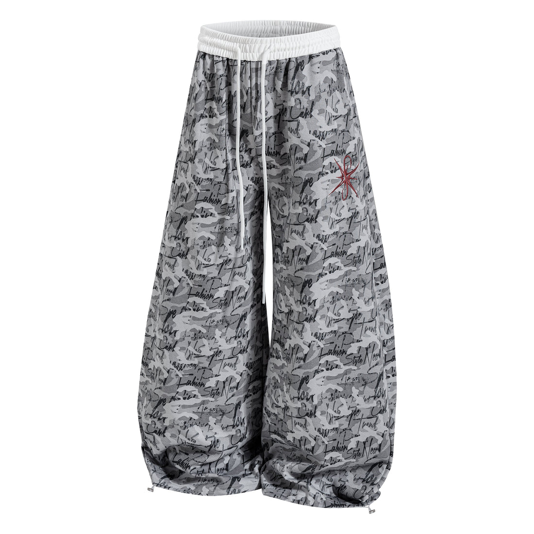 3-6-5.shop Camo Script Wide-Leg Pants