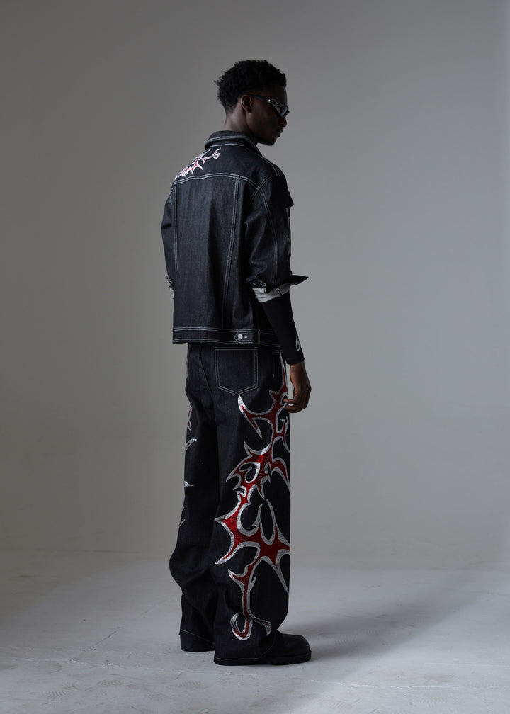 3-6-5.shop Graphic Denim Jacket